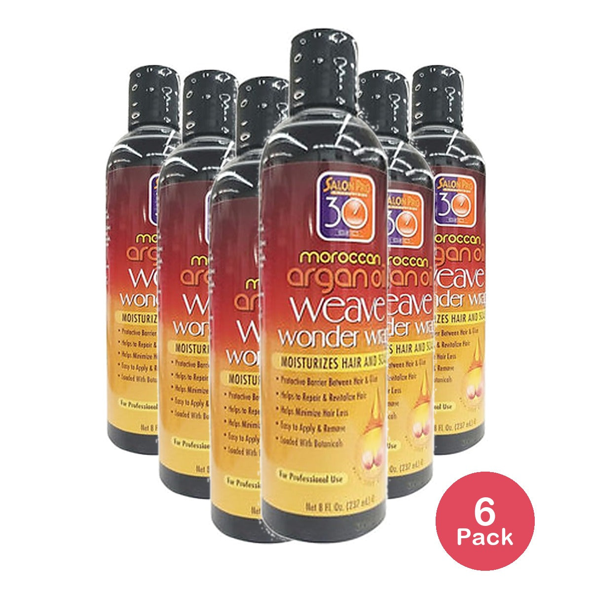 SalonPro 30 Sec Moroccan Argan Oil Weave Wonder Wrap Dark (Pack of 6)