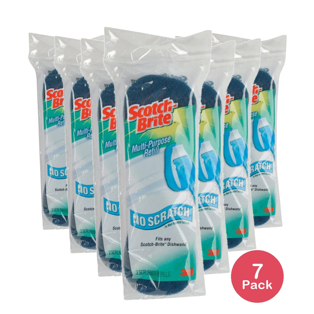Scotch-Brite Non-Scratch Dishwand Refill 2 Count (Pack of 7)