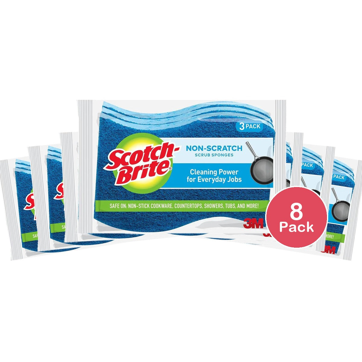 Scotch-Brite Non-Scratch Scrub Sponge (Pack of 8)