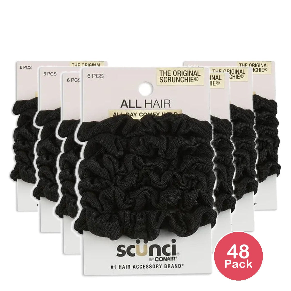 Scunci Mixed Knits Black Mini Twisters 5.76Oz (Pack of 48)