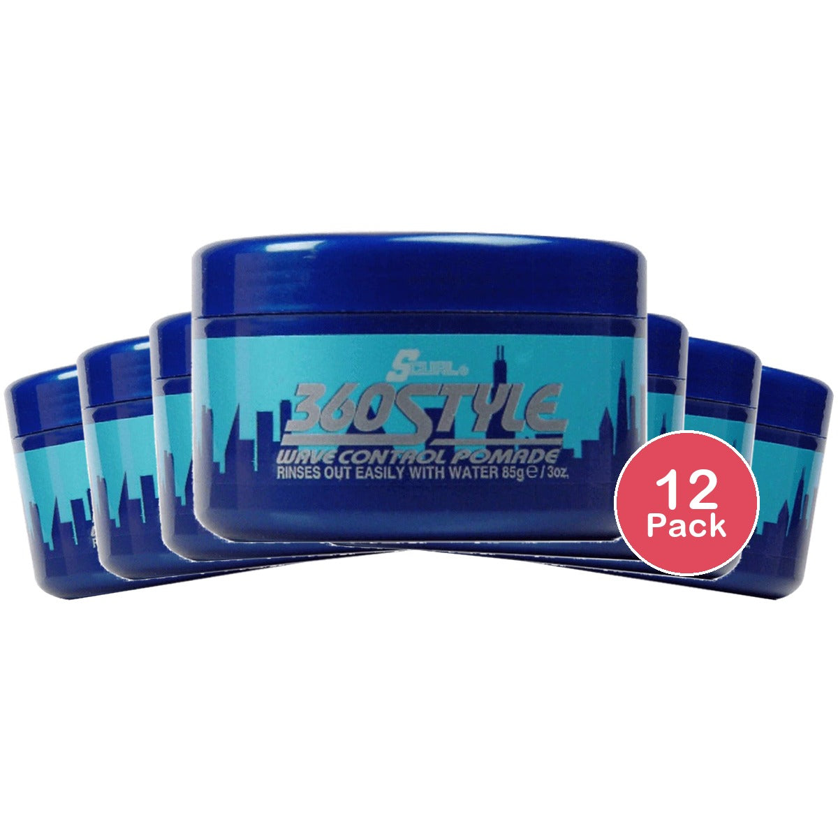 Scurl Luster 360 Wave Control Pomade 3 Oz (Pack of 12)