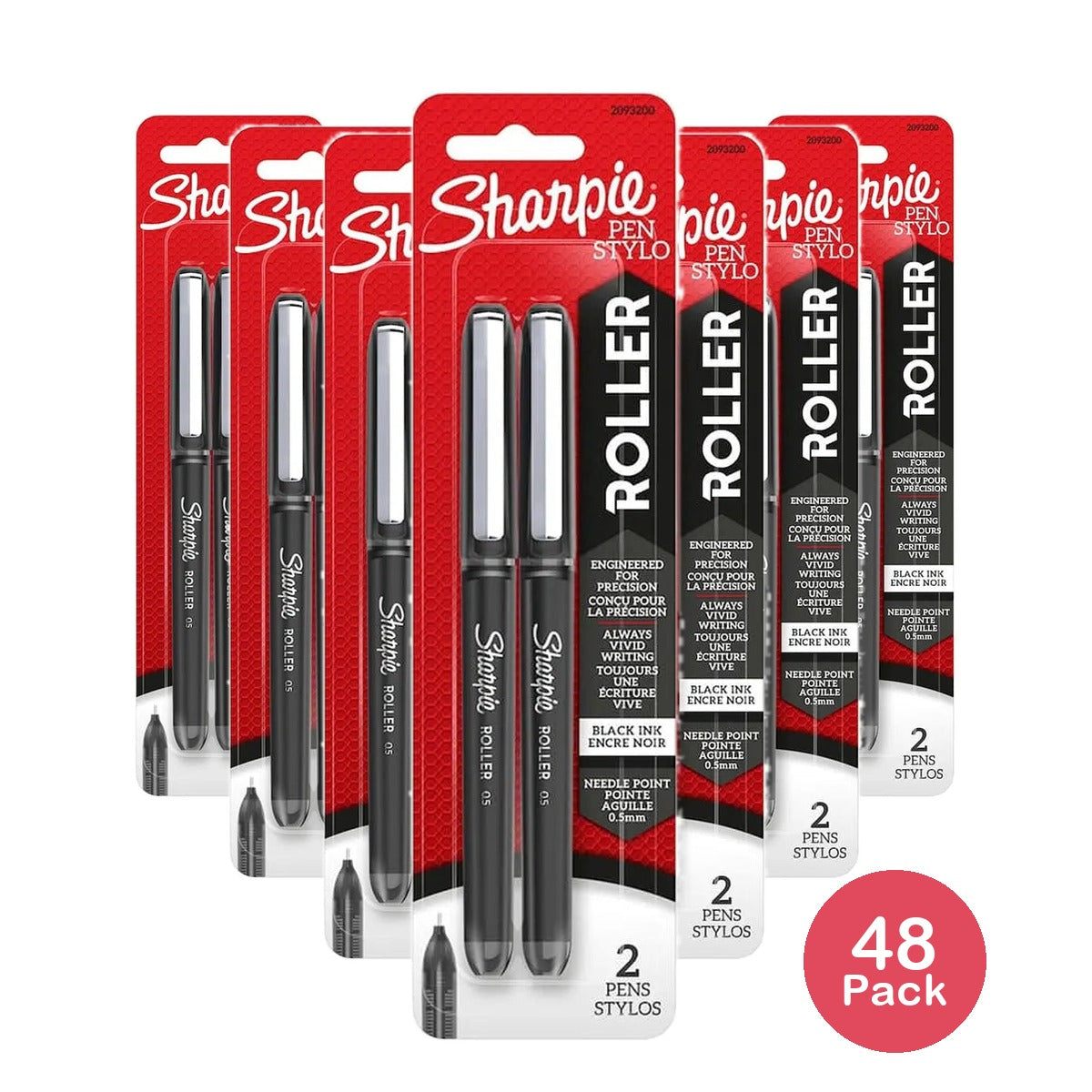 Sharpie Retractable Rollerball Pen Black 0.32Oz (Pack Of 48)