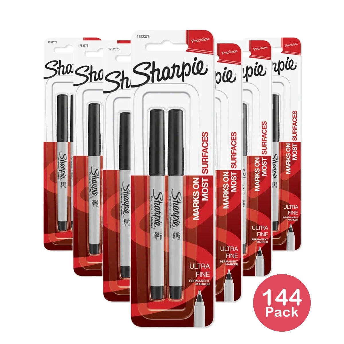 Sharpie Ultra Fine Point Permanent Markers Black2 Ea 4.8oz (Pack of 144)
