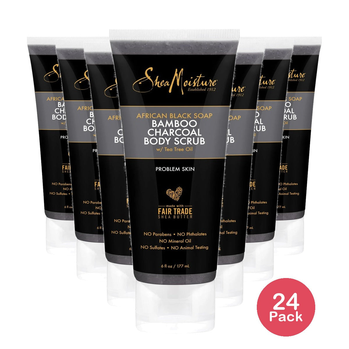 SheaMoisture African Black Soap & Charcoal Body Scrub 6 Oz (Pack of 24)