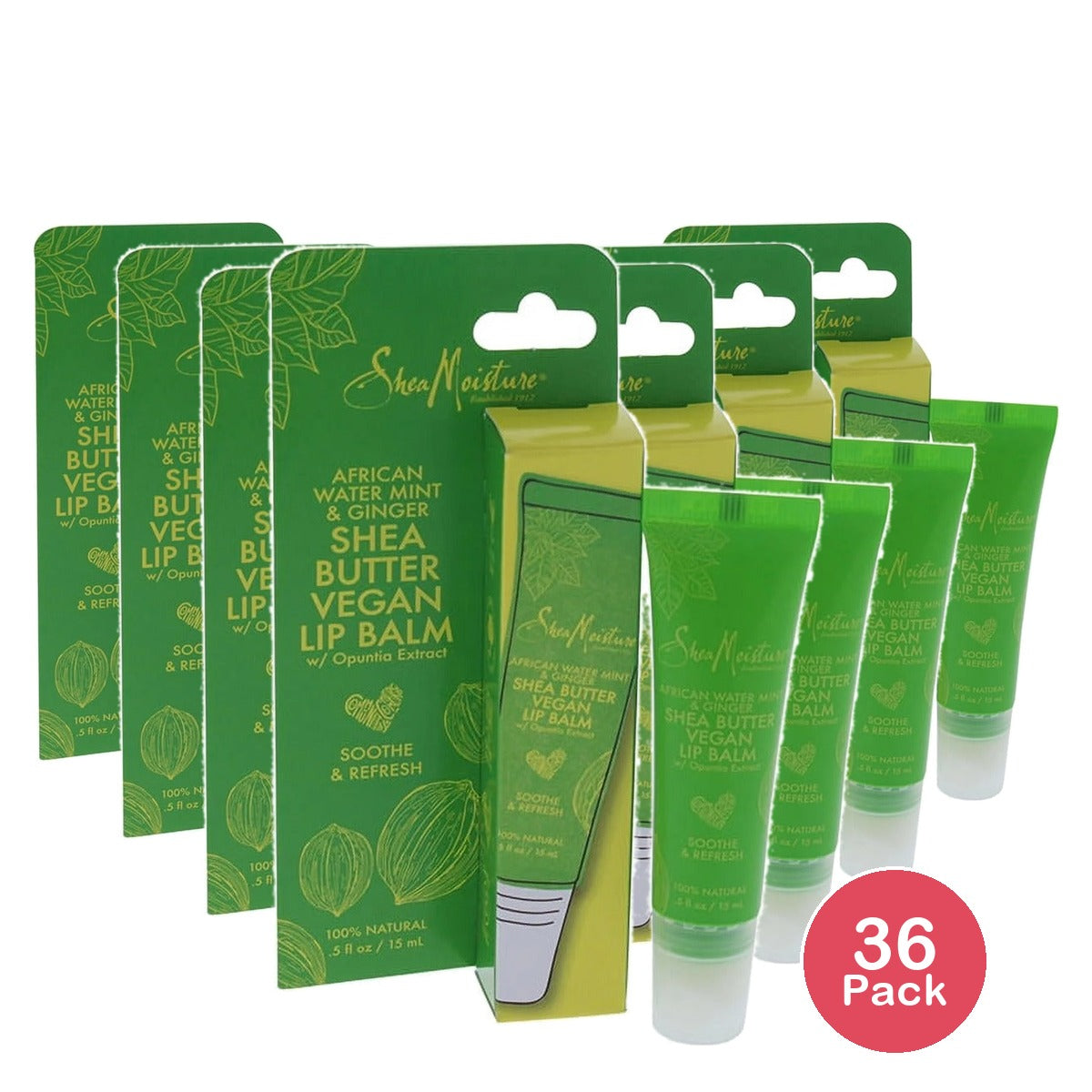 SheaMoisture African Water Mint & Ginger Shea Butter Lip Balm 0.5 Oz (Pack of 36