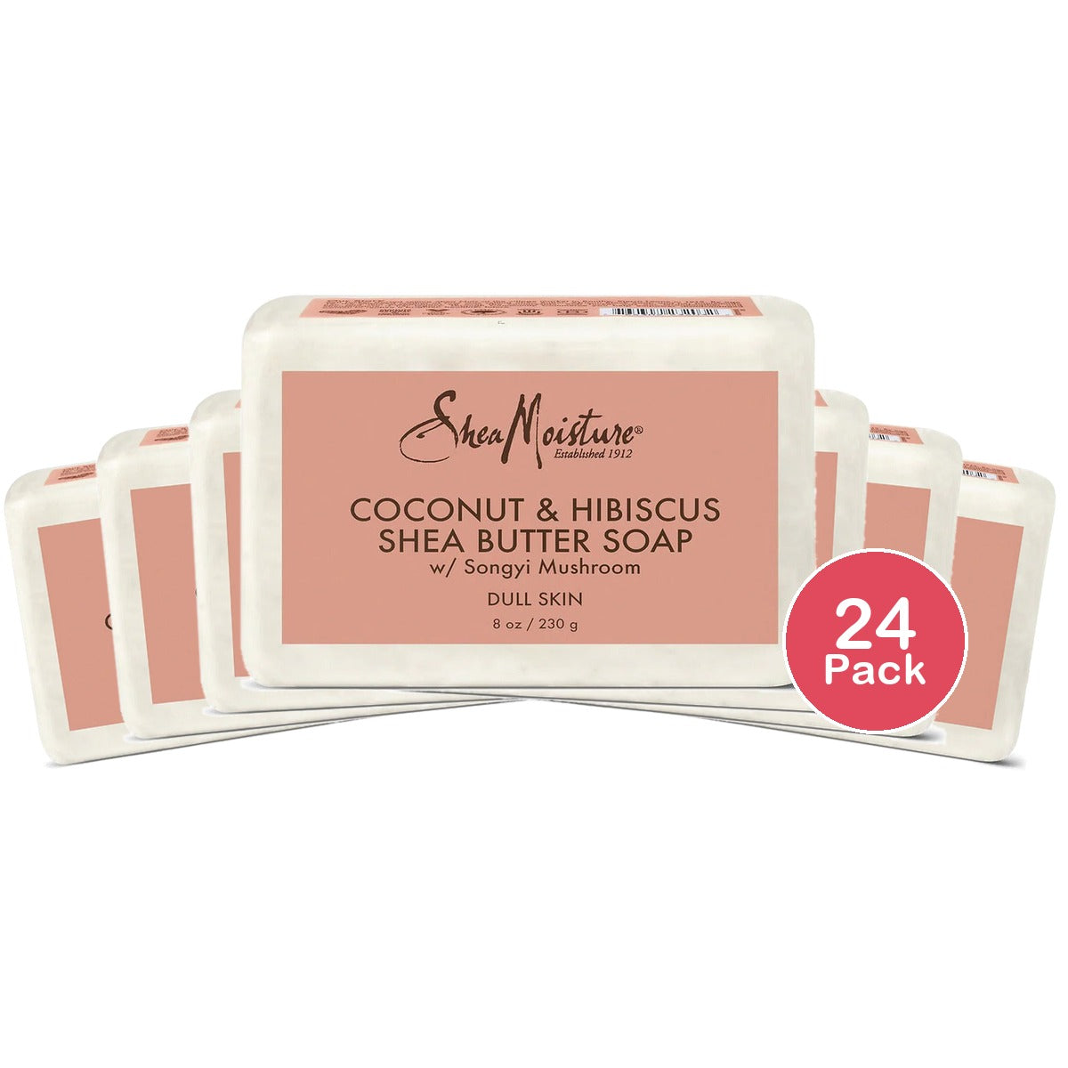 SheaMoisture Coconut & Hibiscus Bar Soap 8 Oz (Pack of 24)