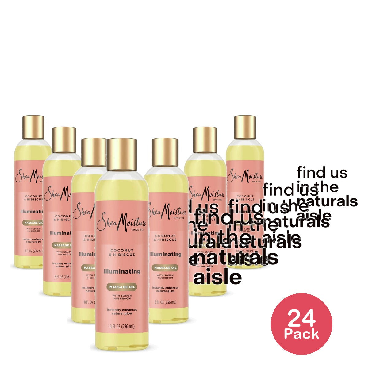 SheaMoisture Coconut & Hibiscus Bath Body Oil 8 Oz (Pack of 24)