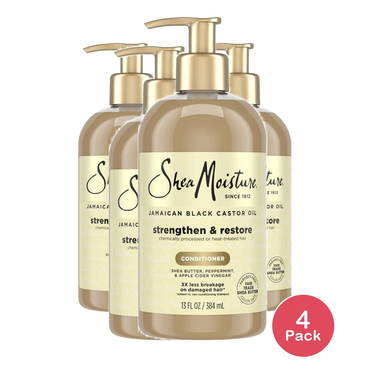 SheaMoisture Jamaican Black Castor Oil Conditioner 13 Fl Oz (Pack of 4)