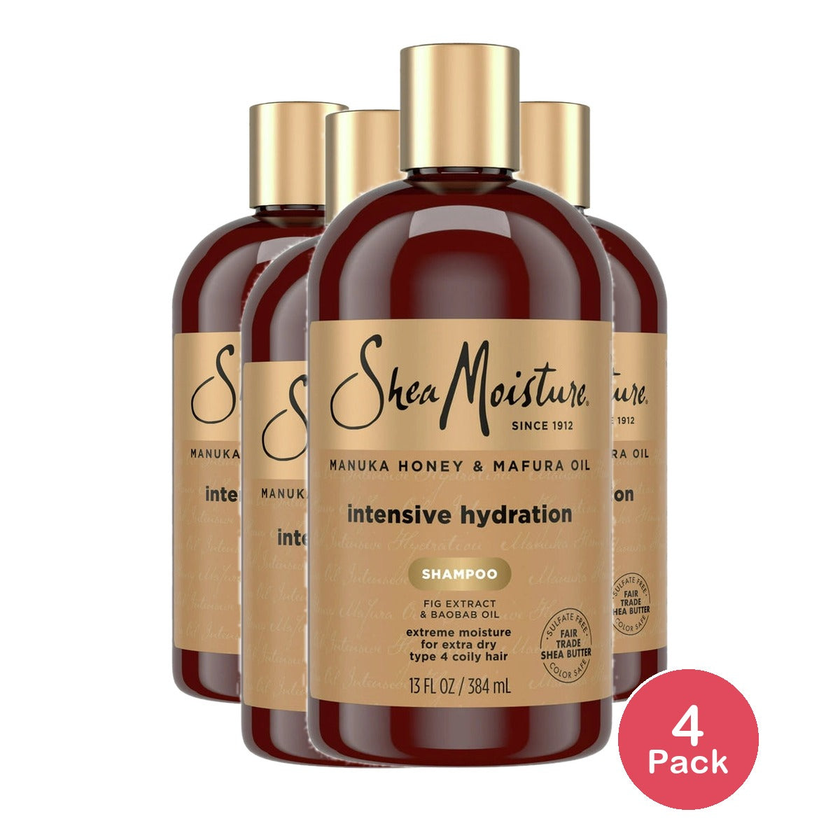 SheaMoisture Manuka Honey & Mafura Hair Oil Intensive Hydration Shampoo - 13 fl OZ(Pack of 4)