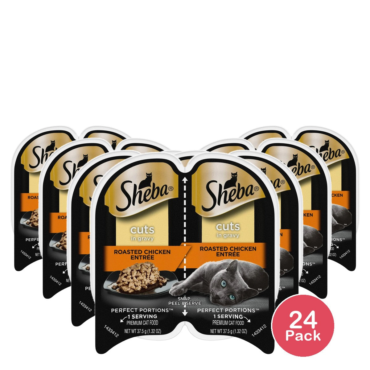 Sheba Perfect Portions Cuts in Gravy Roasted Chicken Flavor Wet Cat Food - 2.60 Oz (Pack of 24)