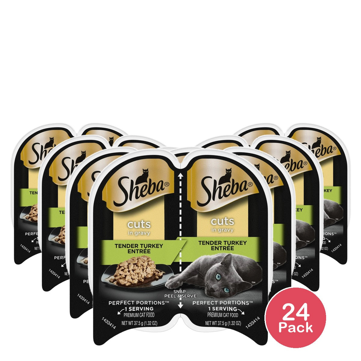 Sheba Wet Cat Food Cuts In Gravy Tender Turkey Entree 2.6 Oz (Pack of 24)