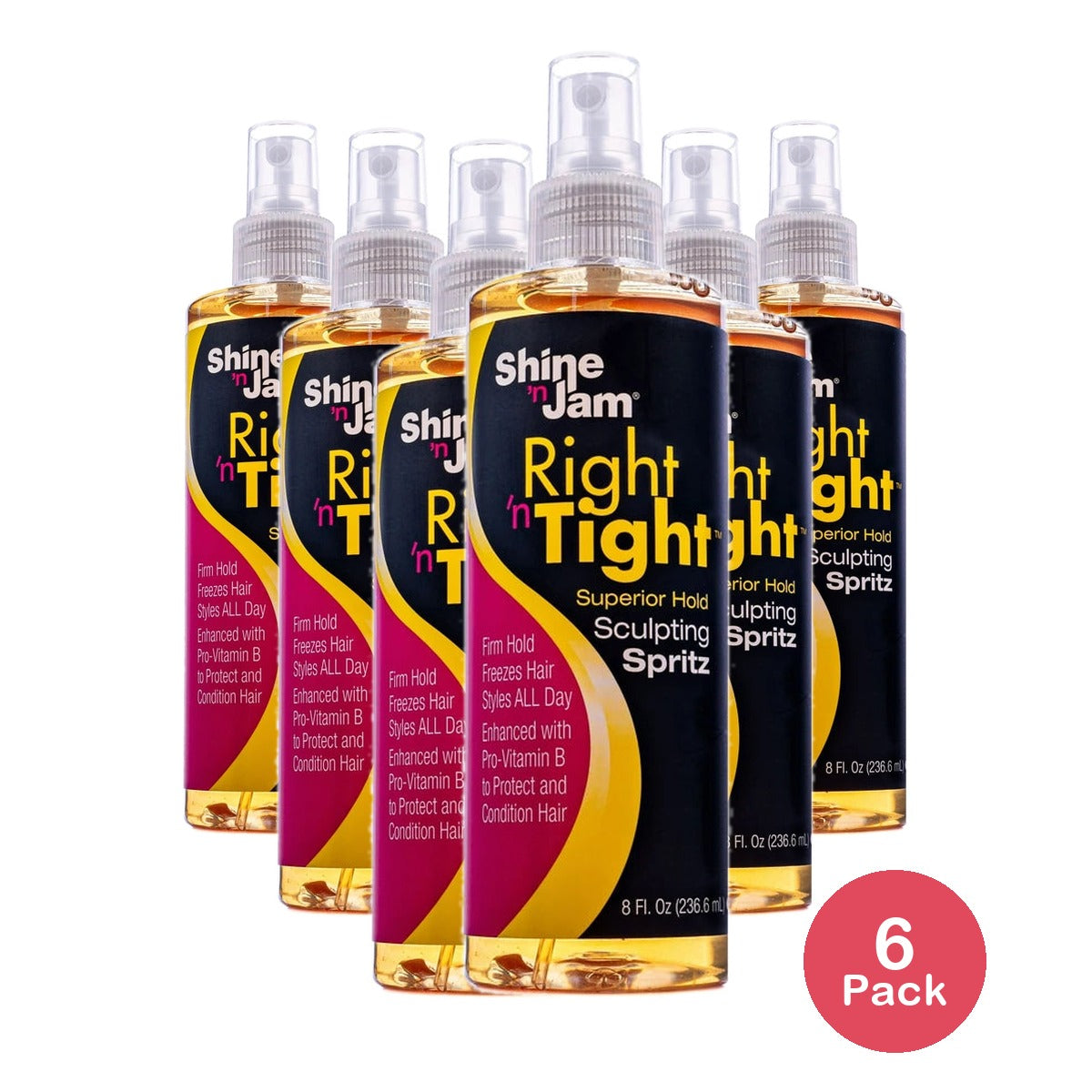 Shine n Jam Right n Tight Sculpting Spritz Extreme Hold 8 oz. All Hair Types 8 fl oz (Pack of 6)