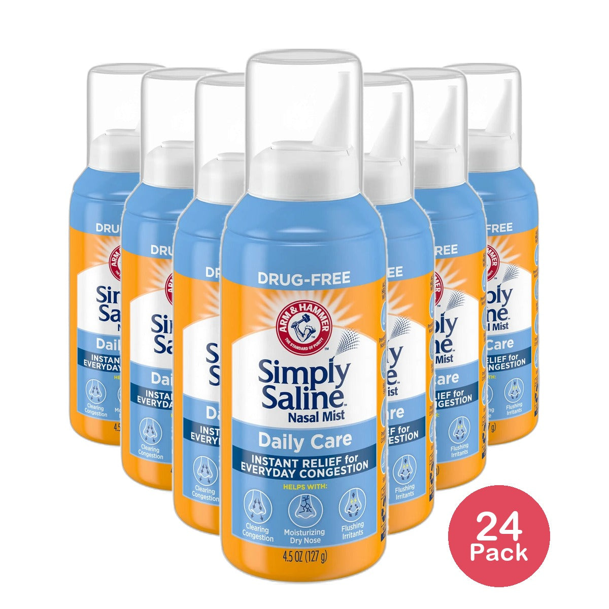 Simply Saline Sterile Saline Nasal Mist 4.5Oz (Pack of 24)