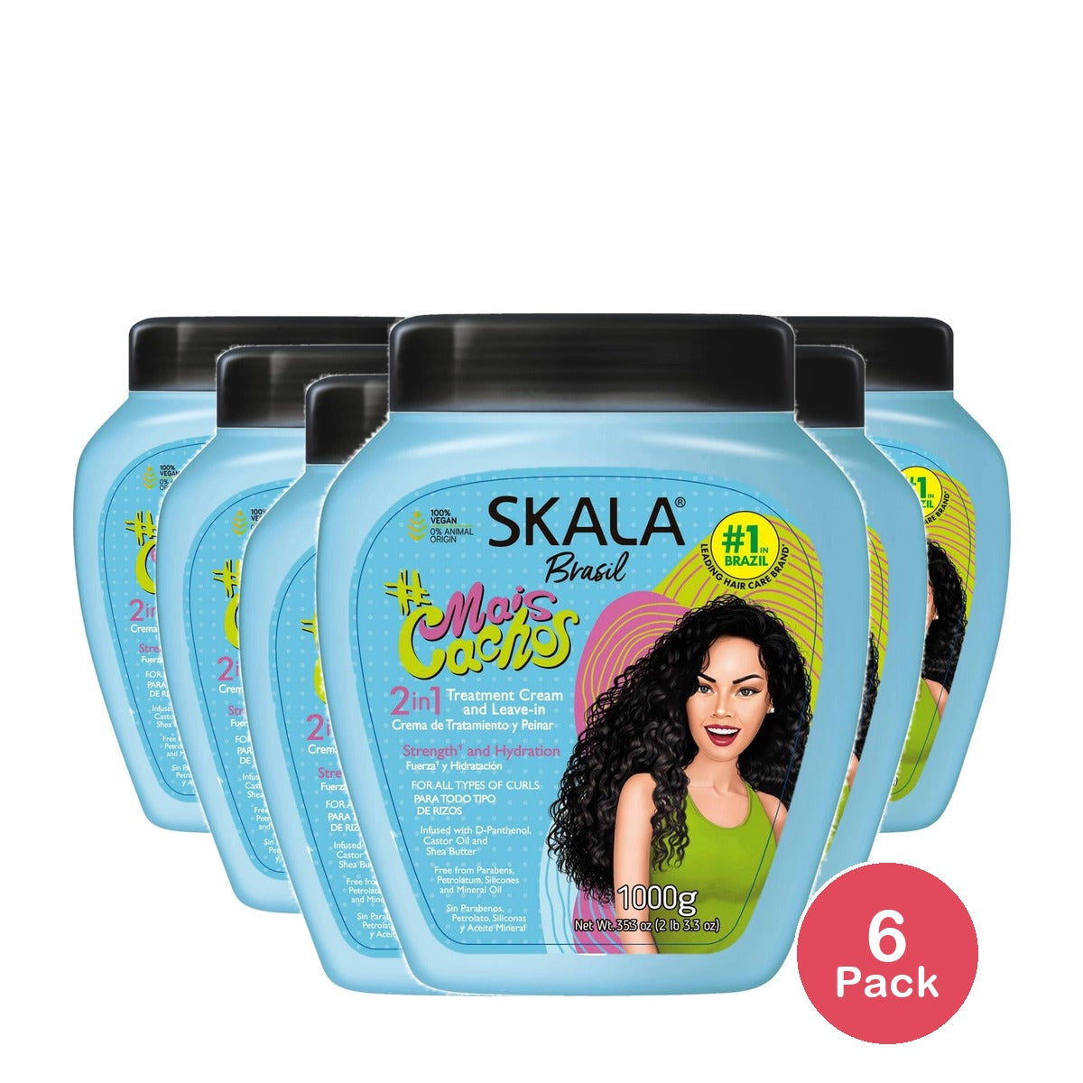 SKALA Cachos 2-in-1 Treatment Hair Cream 35.2 Oz (Pack of 6)
