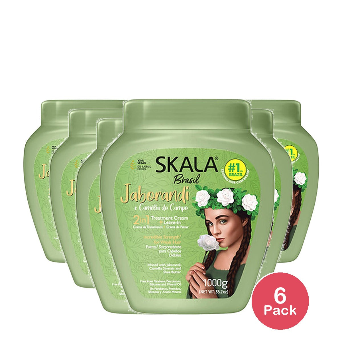 Skala Jaborandi & Camellia 2 in 1 Hair Cream 35.2 Oz (Pack of 6)