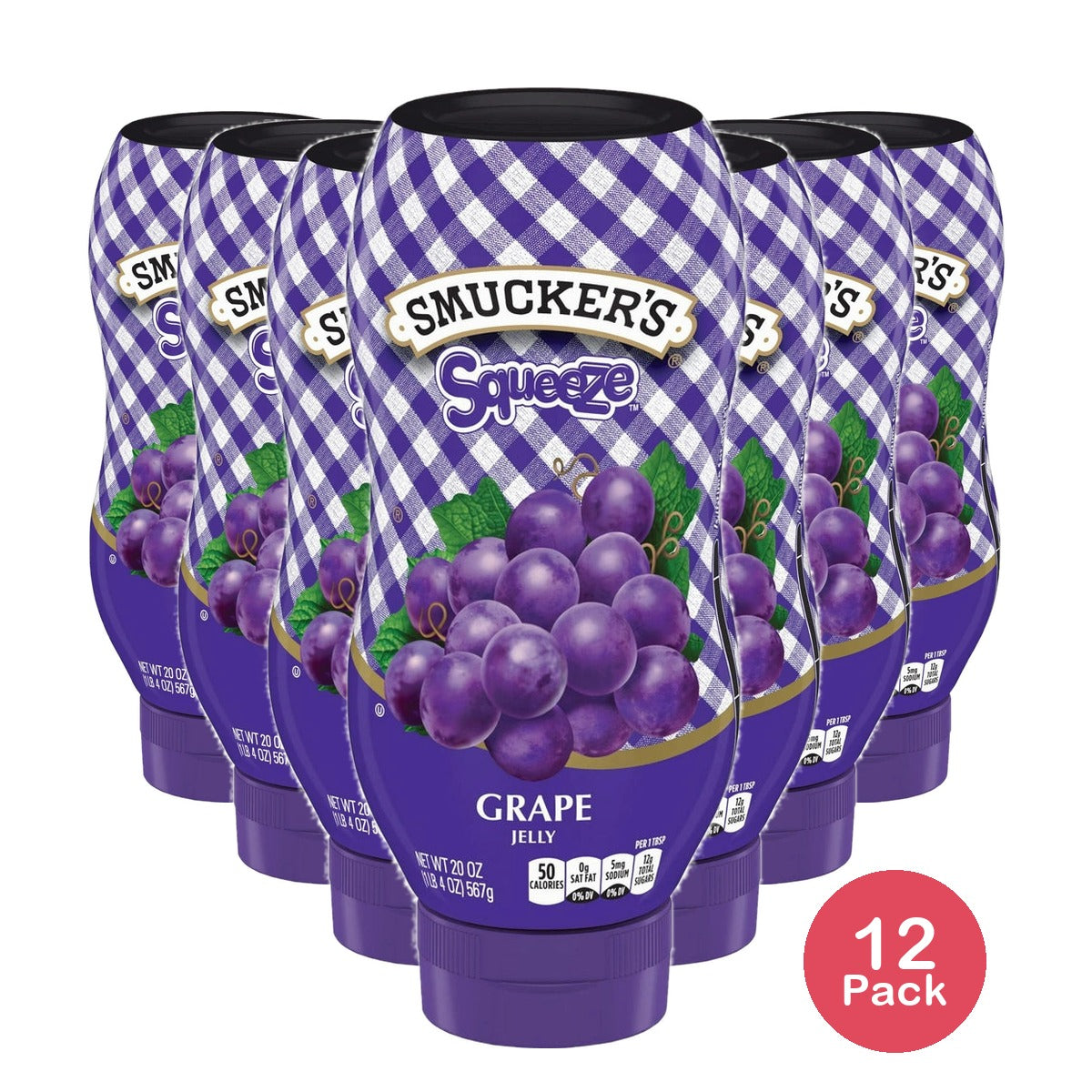 Smucker's Squeeze Grape Jelly, 20 OZ (Pack of 12)