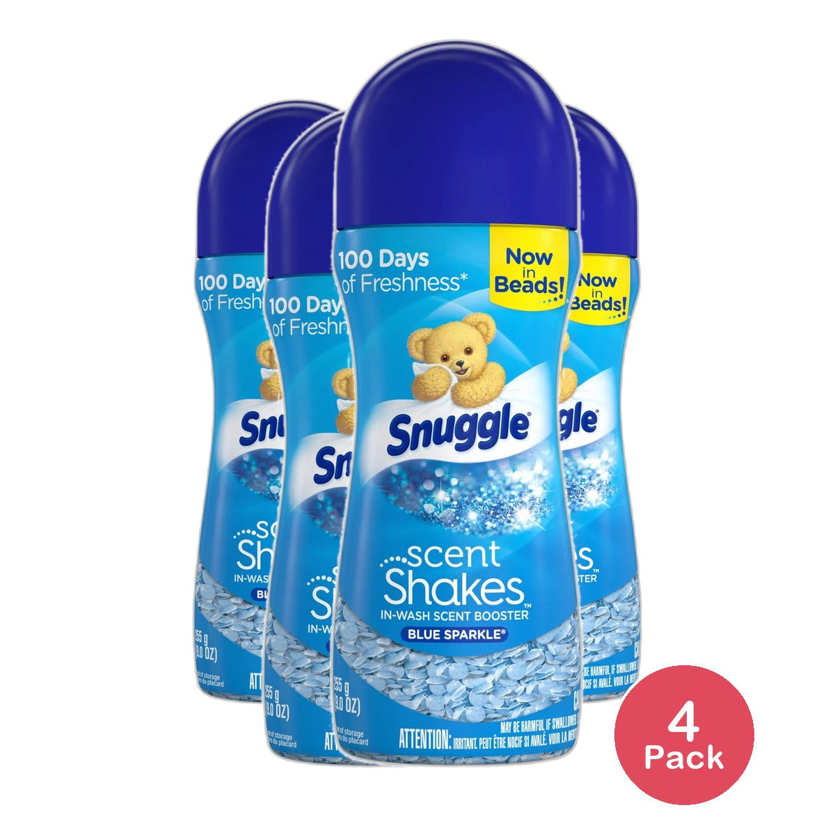 Snuggle In Wash Scent Booster Beads Blue Sparkle 19Oz (Pack of 4)
