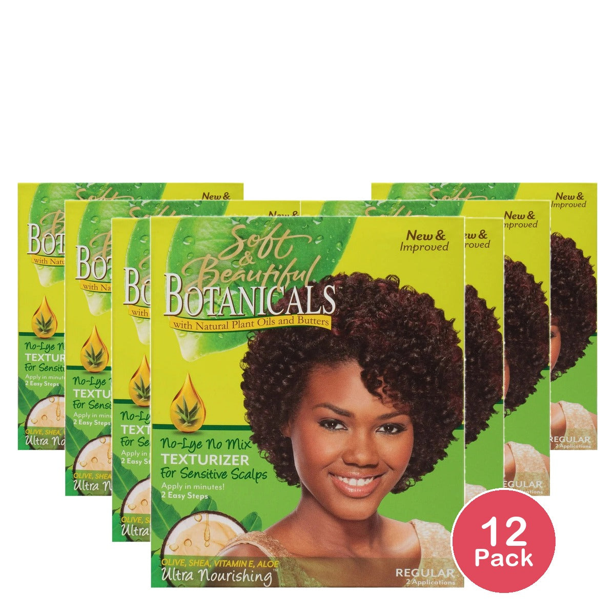 Soft & Beautiful Botanicals Regular Texturizer Textured All Hair Types (Pack of 12)