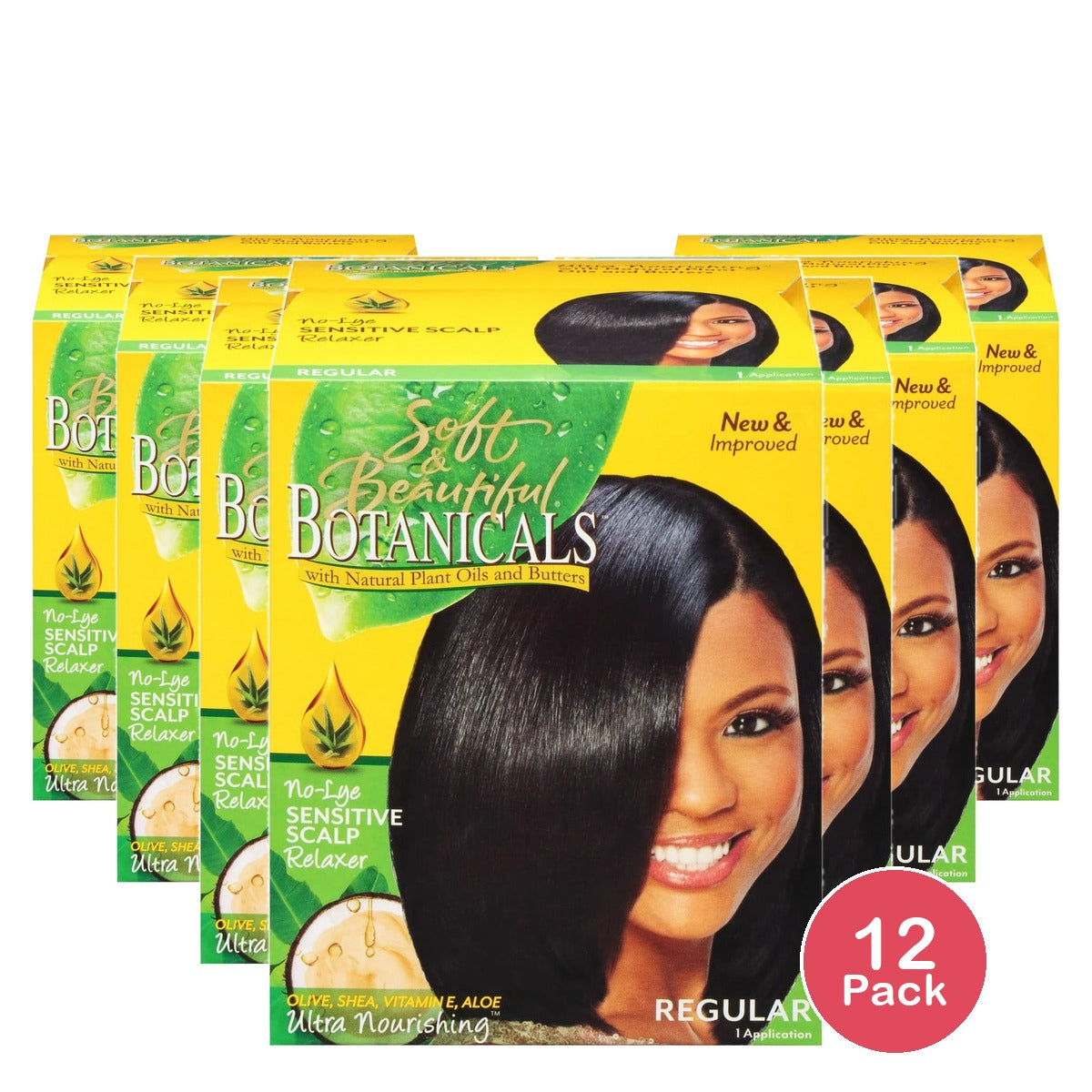 Soft & Beautiful Regular No-Lye Conditioning RelAxer Kit - for Dry Damaged Hair (Pack of 12)