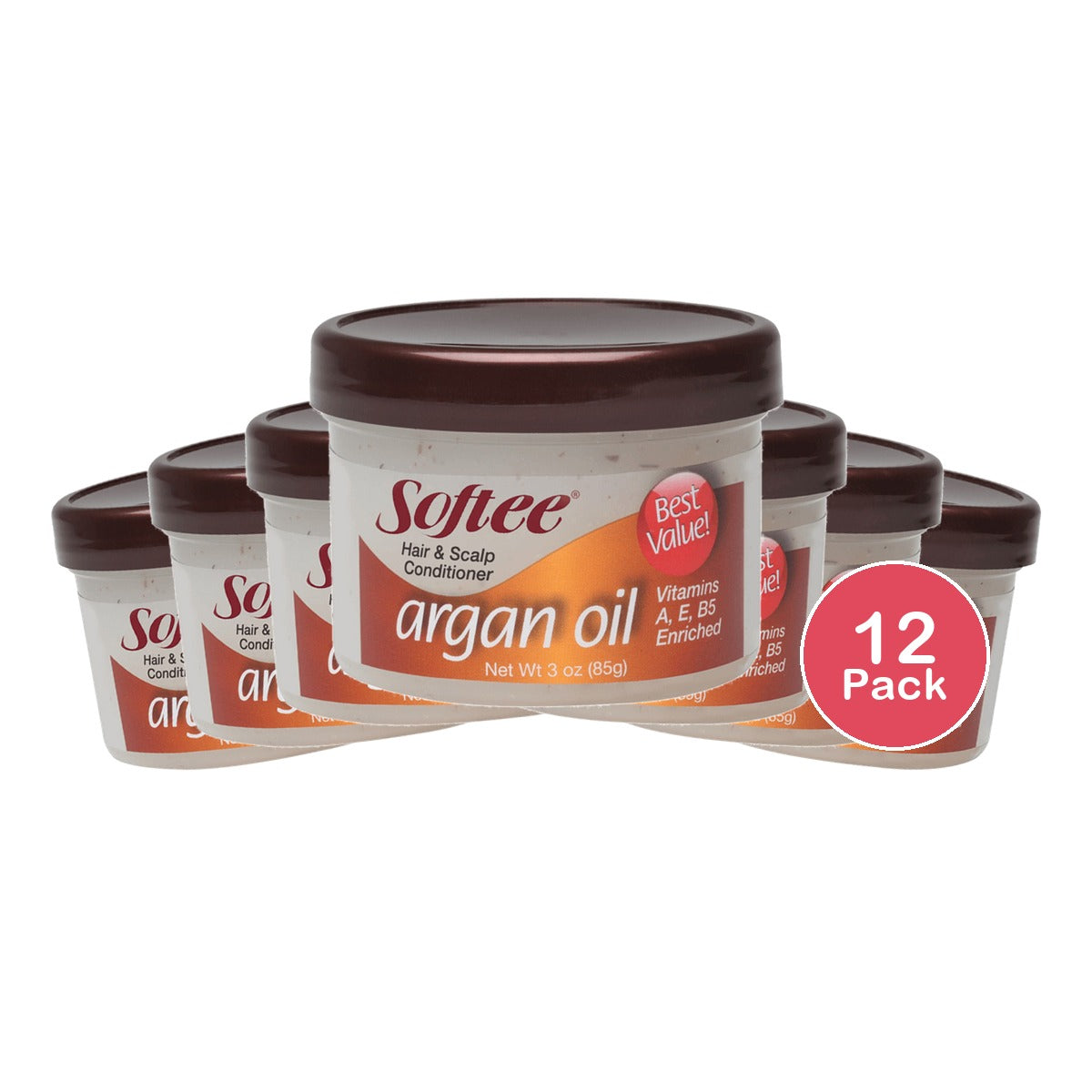 Softee Argan Oil Hair & Scalp Conditioner 5 Oz (Pack of 12)
