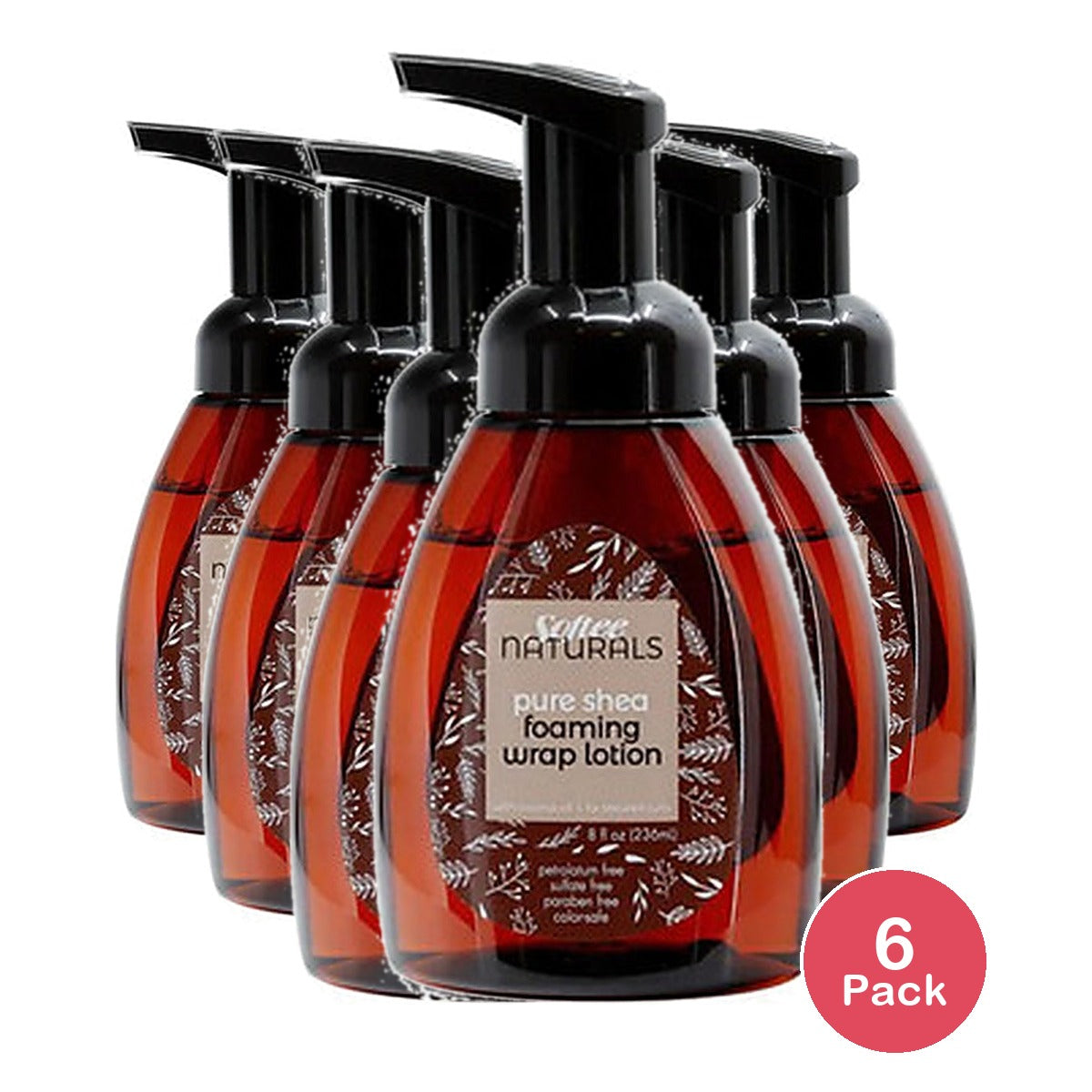 Softee Naturals Pure Shea Foaming Wrap Lotion 8 Oz (Pack of 6)