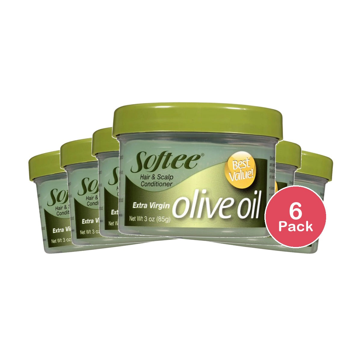 Softee Olive Oil Hair & Scalp Conditioner 3 Oz (Pack of 6)