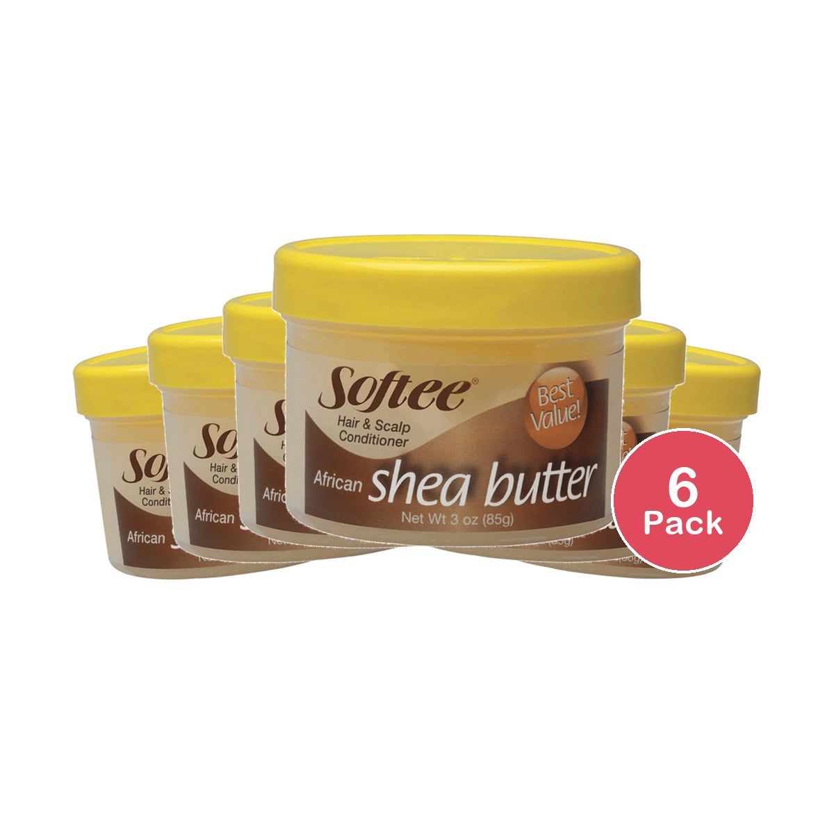 Softee Shea Butter Hair Scalp Conditioner 3 Oz (Pack of 6)