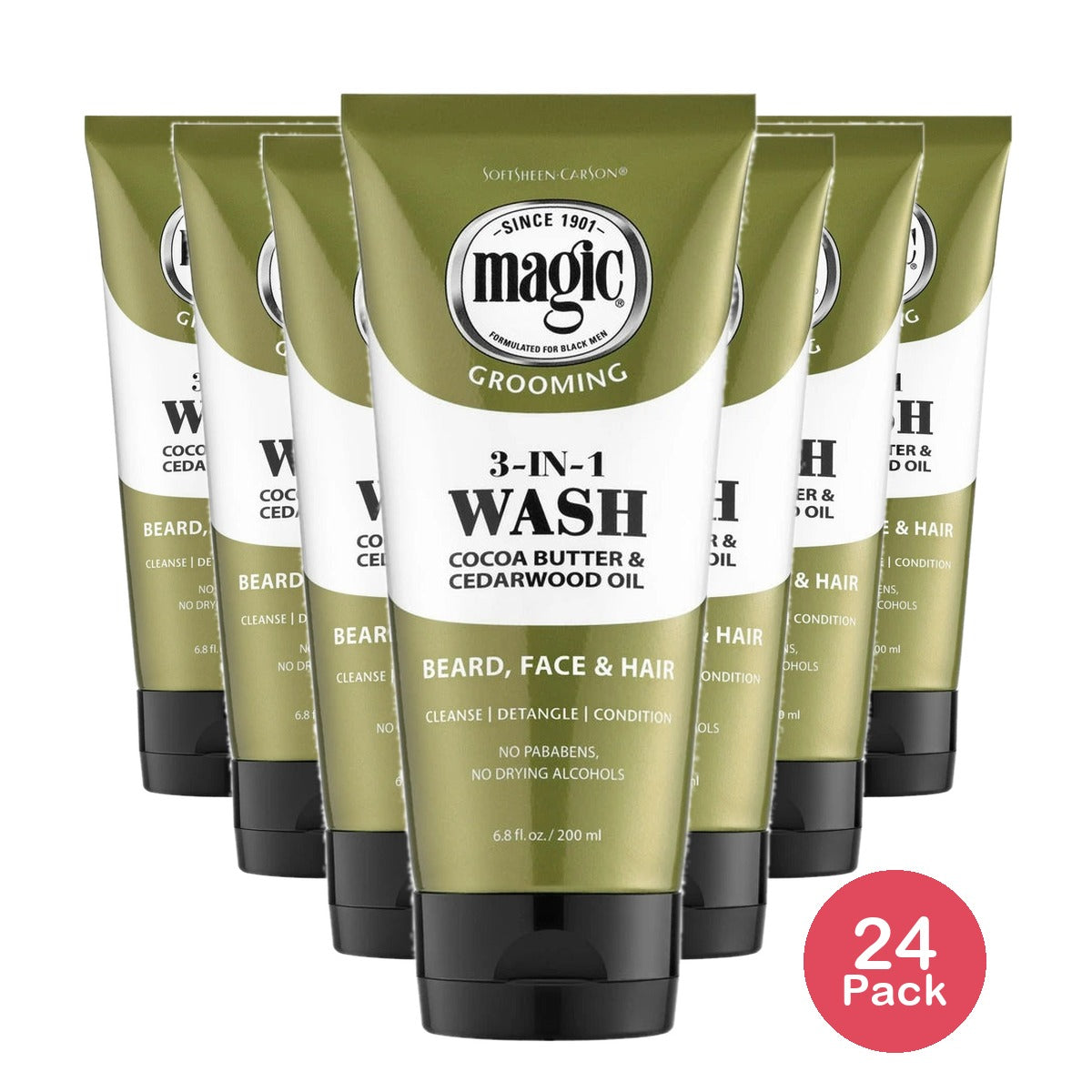SoftSheen-Carson Magic Clean Products 3-in-1 Beard Wash with Almond Oil 6.8 fl 6.8 Fl. Oz (Pack of 24)
