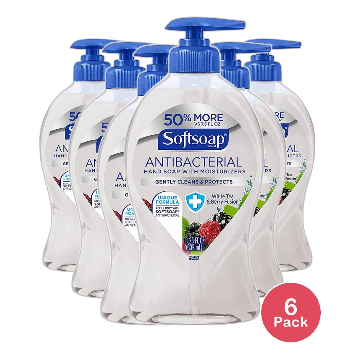 Softsoap Antibacterial Liquid Hand Soap White Tea and Berry Fusion 11.25Oz (Pack of 6)