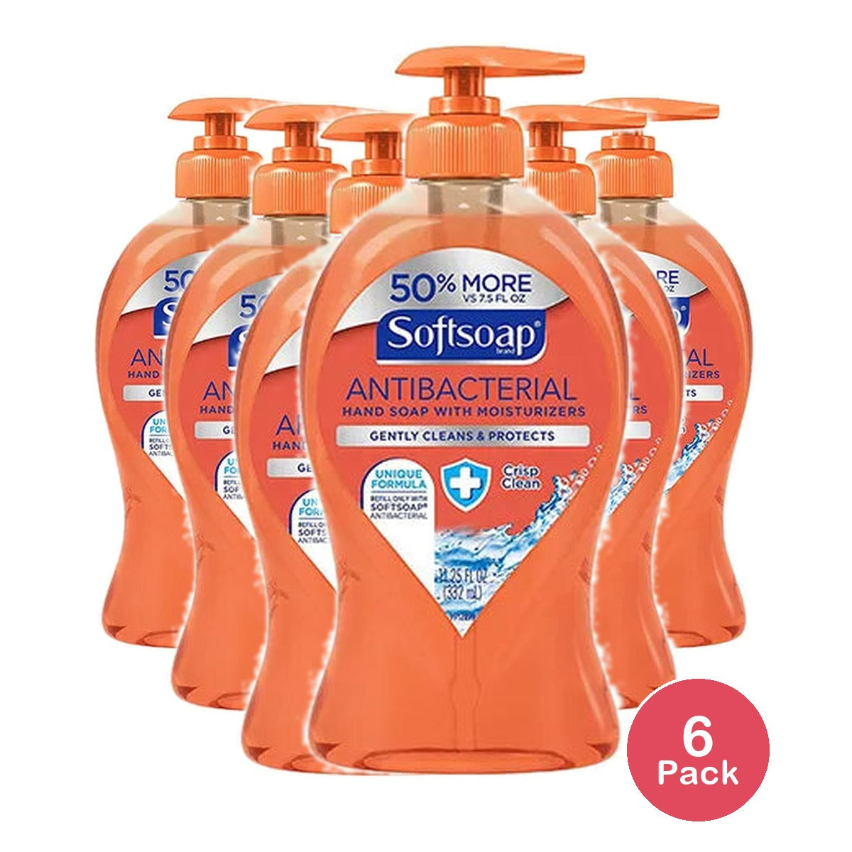 Softsoap Liquid Hand Soap Antibacterial Crisp Clean 11.25Oz (Pack of 6)