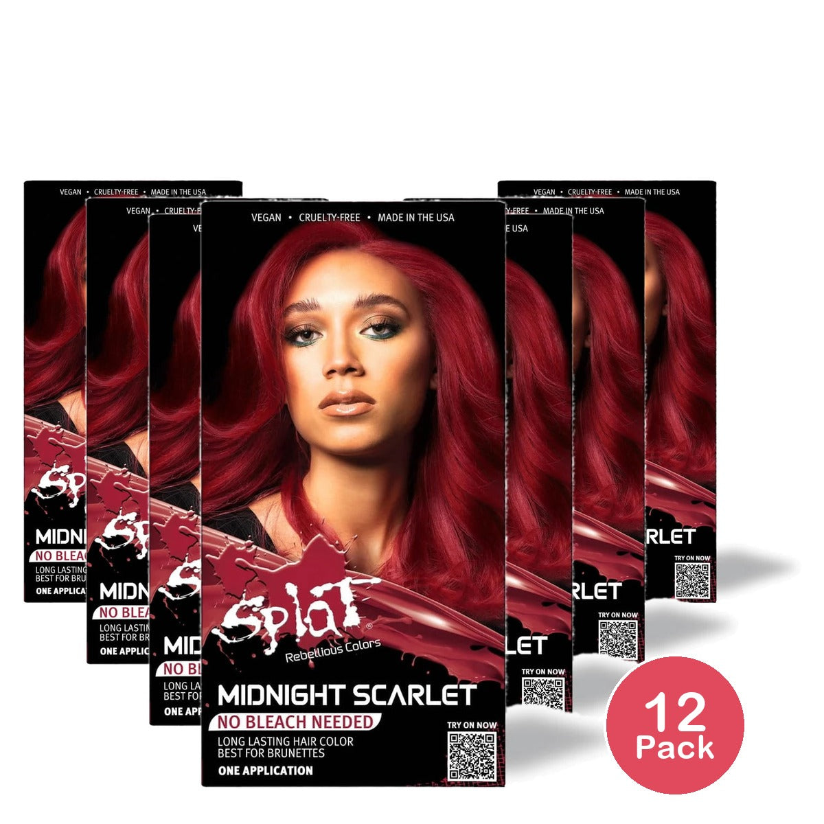 Splat Midnight Hair Color - Scarlet - 6.75 oz (Pack of 12)