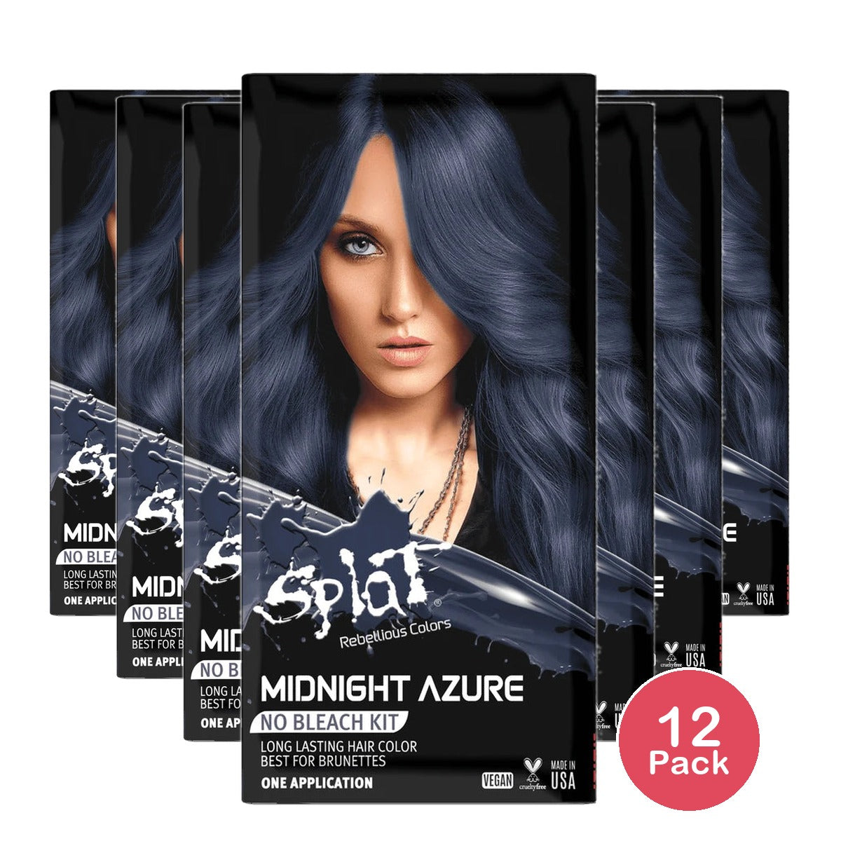 Splat Midnight Kit Semi Permanent Hair Color - Azure - 6 fl oz (Pack of 12)