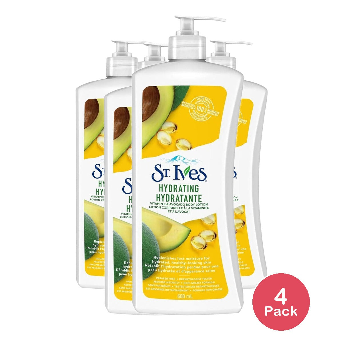 St. Ives Vitamin E & Avocado Oil Hand & Body Lotion 20.28 Oz (Pack of 4)