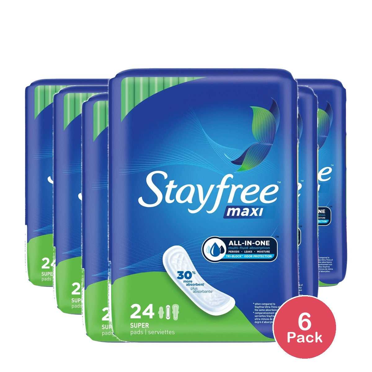 Stayfree Maxi Pads (without Wings) Unscented Super (Pack of 6)