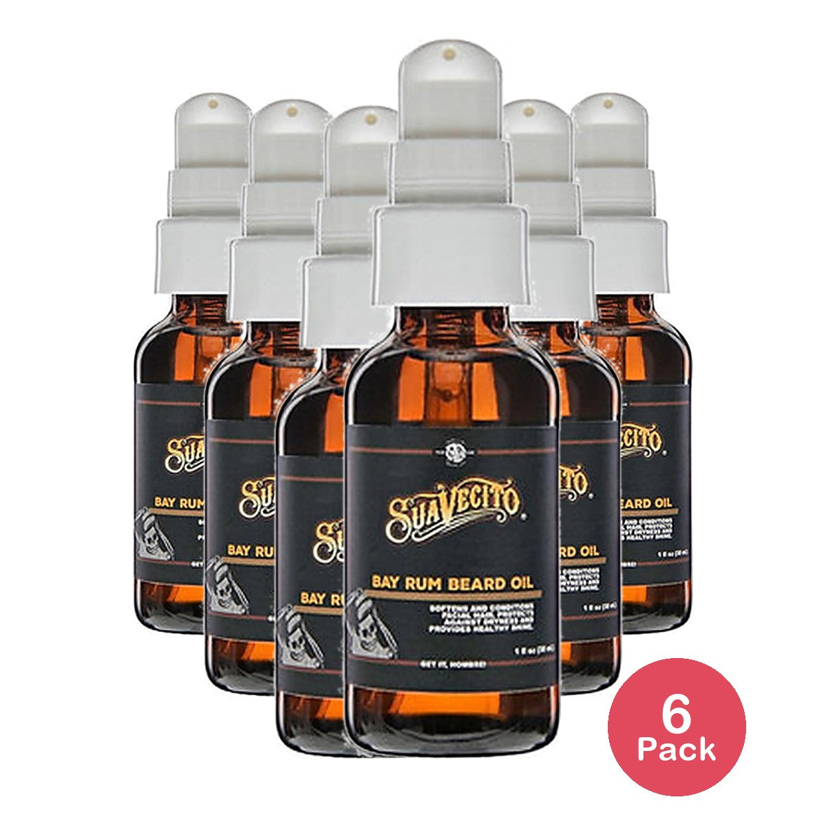 Suavecito Bay Rum Beard Oil 1 Oz (Pack of 6)