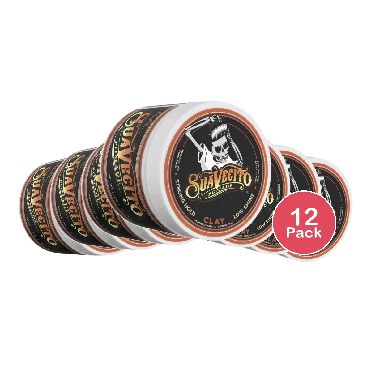 Suavecito Firm Clay Pomade 4 Oz (Pack of 12)