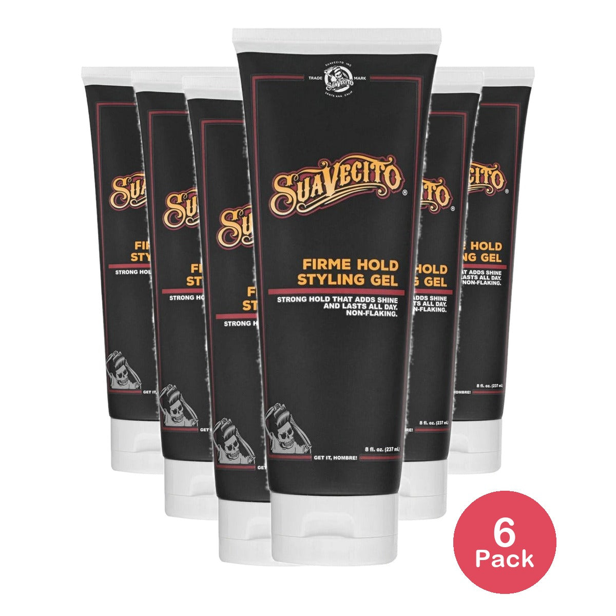 Suavecito Firm Hold Styling Gel 8 Fl Oz (Pack of 6)