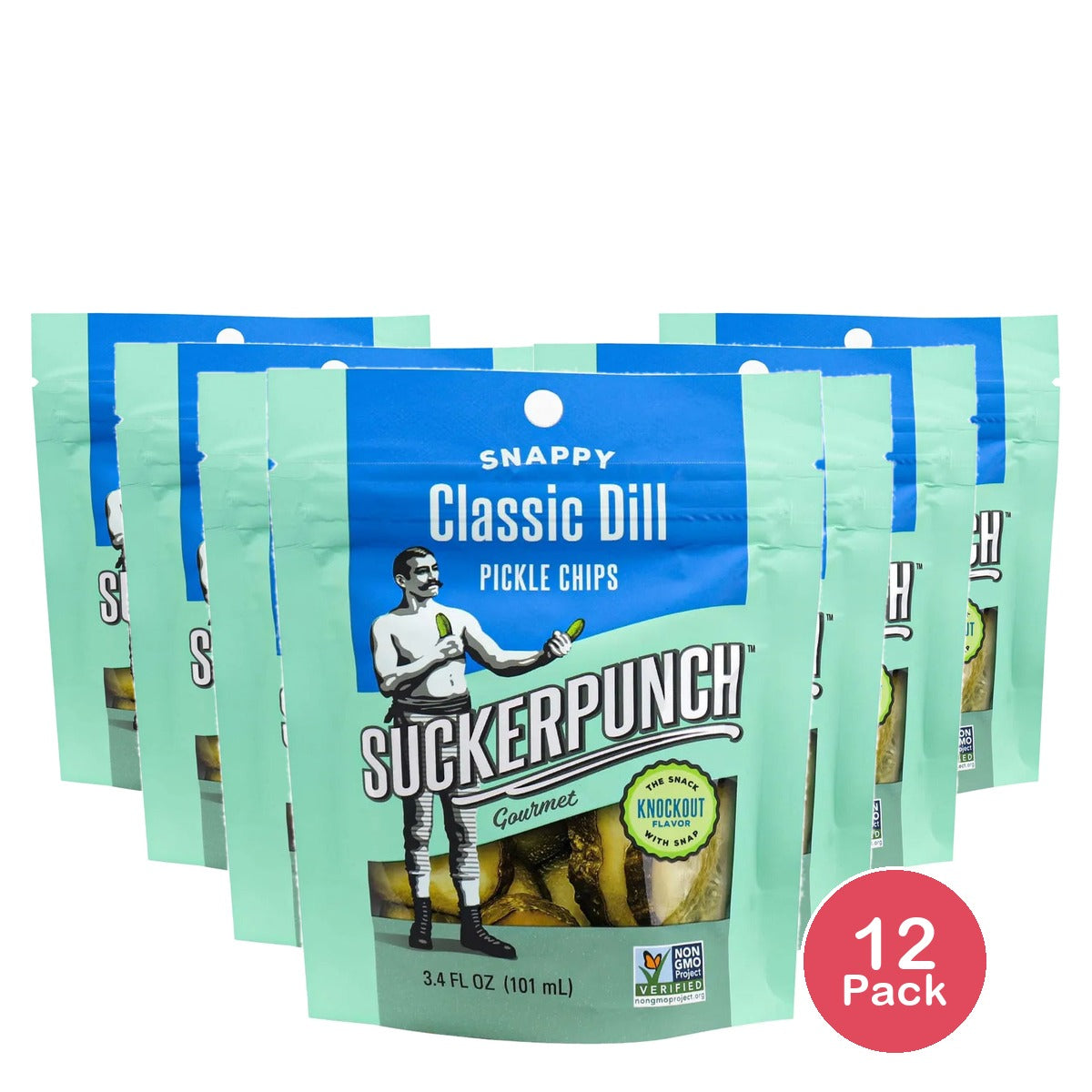 SuckerPunch Pickle Chips Dill 3.4 oz (Pack of 12)