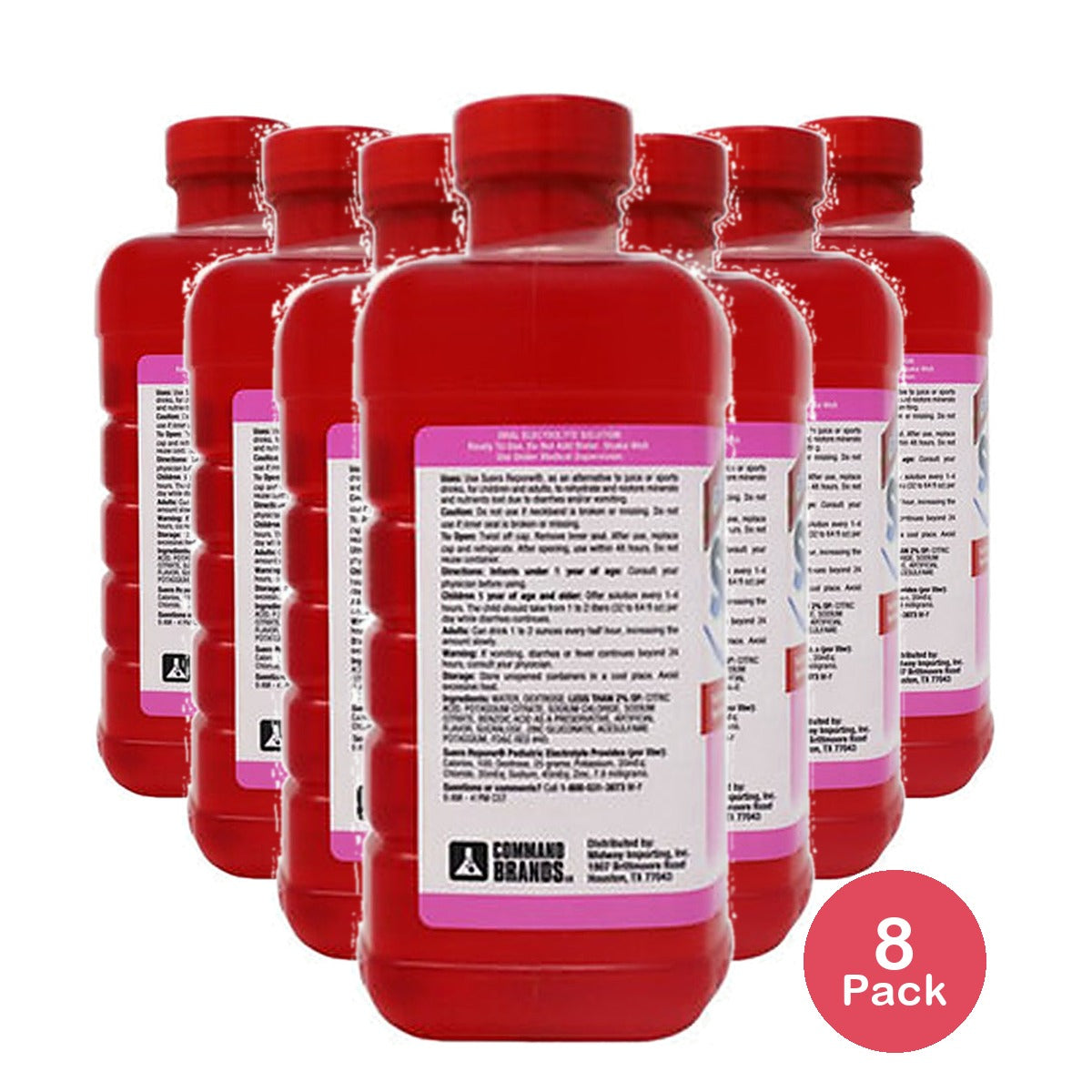 Suero Repone Electrolyte Solution Strawberry 33.8 Oz (Pack of 8)