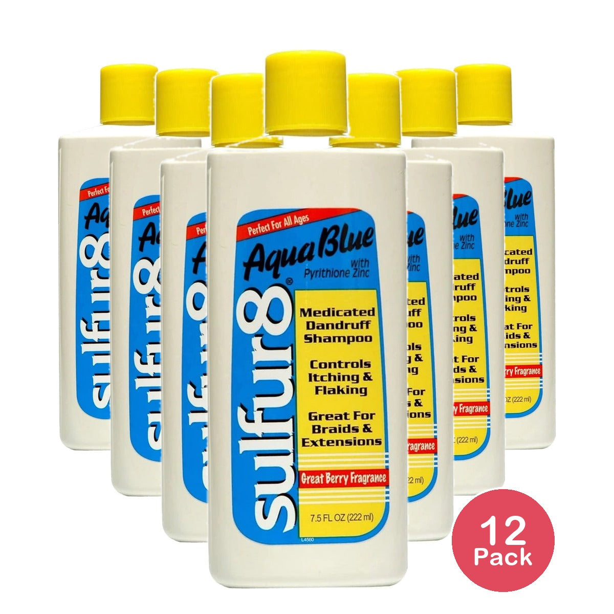 Sulfur 8 - Aqua Blue Medicated Dandruff Shampoo 7.5 Oz (Pack of 12)