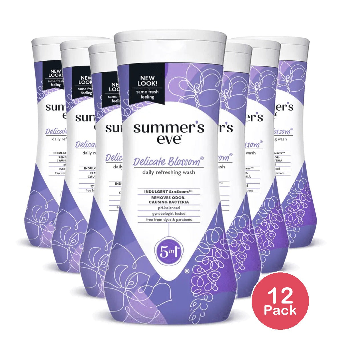 Summers Eve Delicate Blossom Feminine Wash For Sensitive Skin 15Oz (Pack of 12)