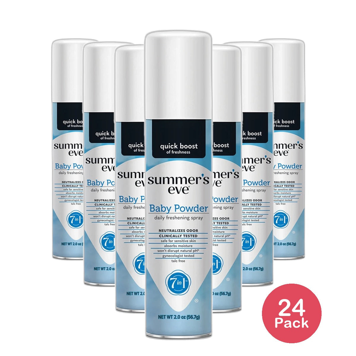 Summers Eve Feminine Deodorant Spray Baby Powder 2Oz (Pack of 24)