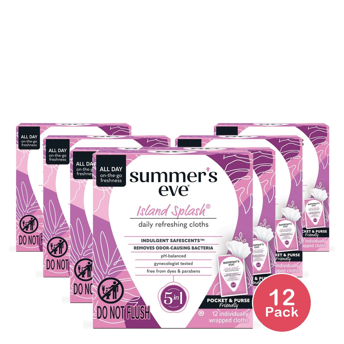 Summer's Eve Island Splash Wipes (Pack of 12)