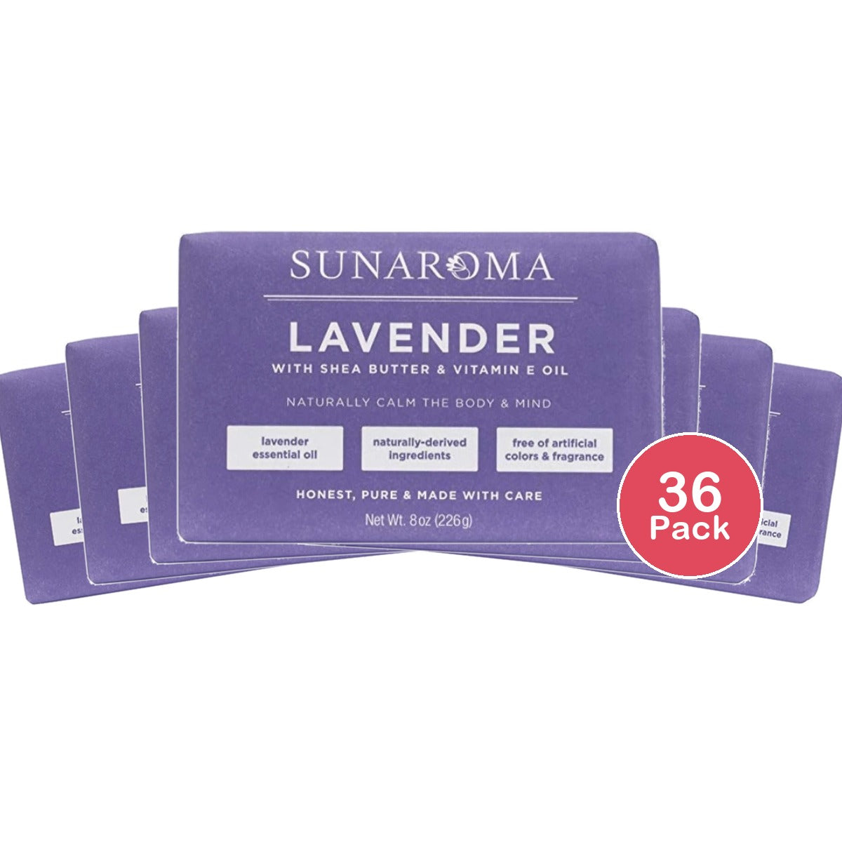 Sunaroma Lavender Soap Bar 8 Oz (Pack of 36)