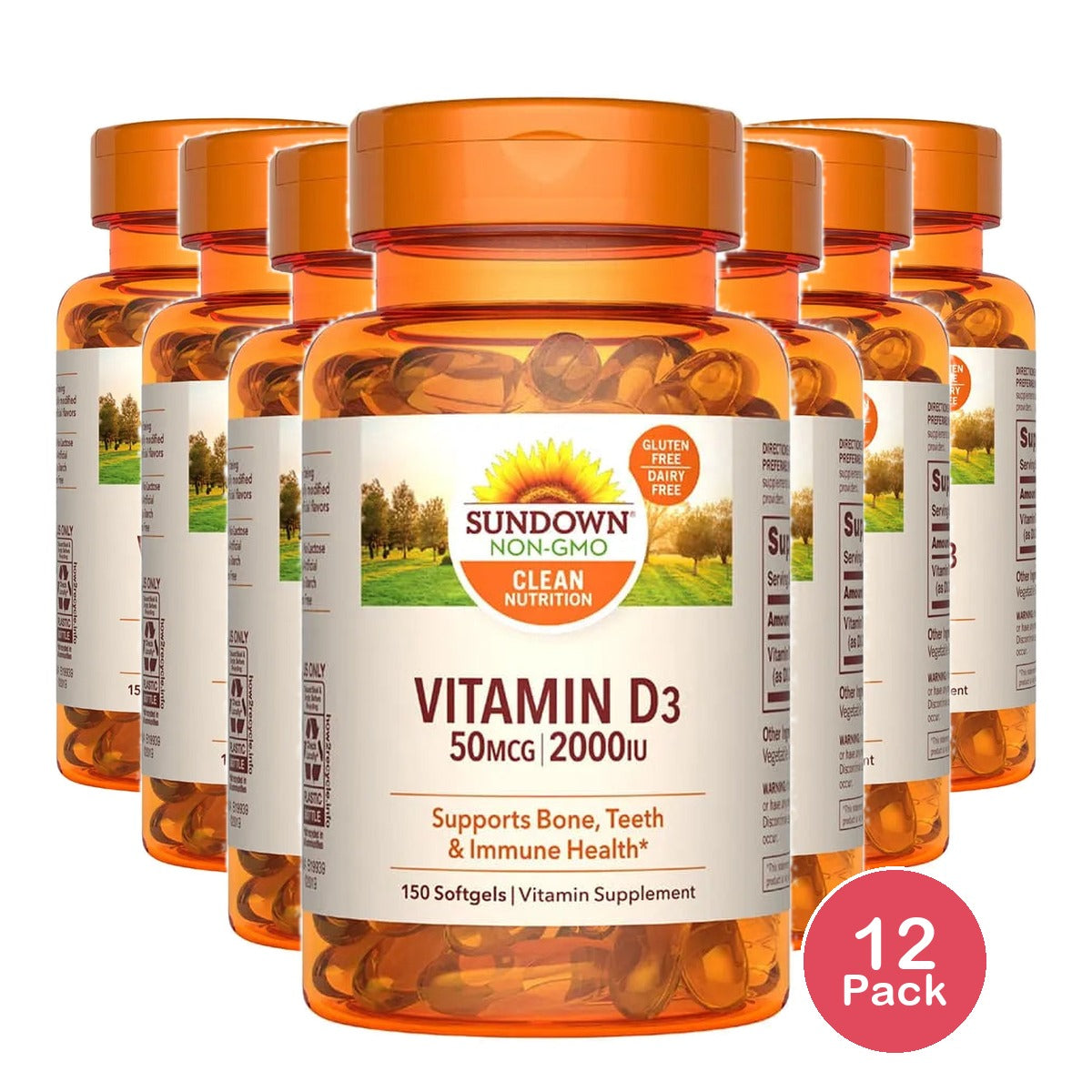Sundown Naturals Super Potency Vitamin D3 2000 Iu Softgels 24oz (Pack of 12)