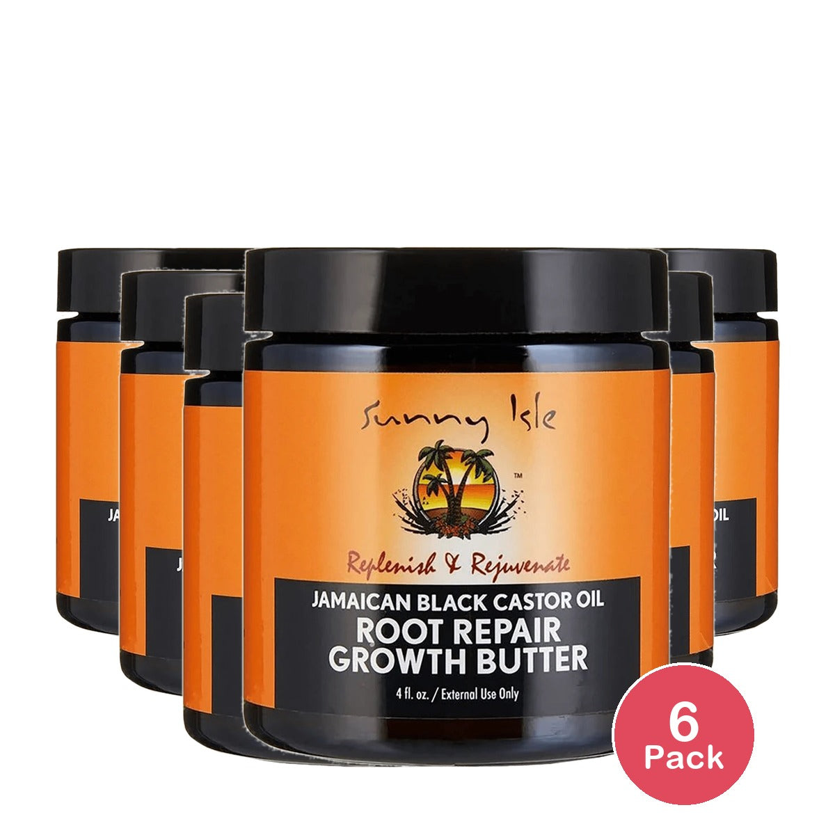 Sunny Isle Jamaican Black Castor Oil Root Repair Growth Butter - 4 Fl. Oz (Pack of 6)