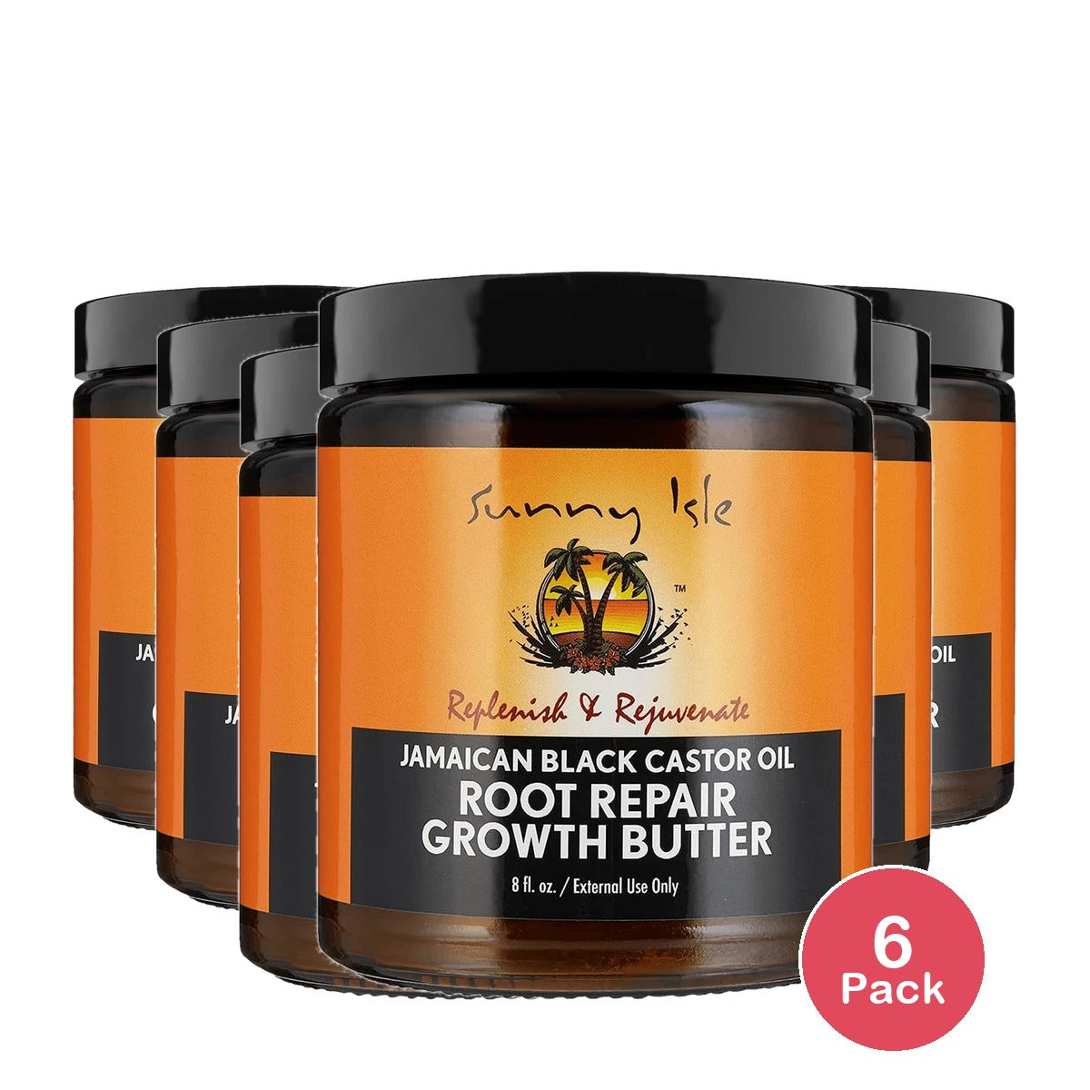 Sunny Isle Jamaican Black Castor Oil Root Repair Growth Butter - 8 oz (Pack of 6)