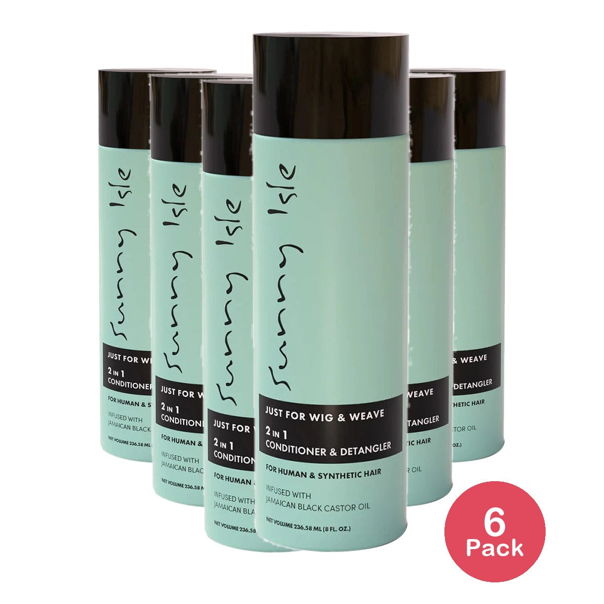 Sunny Isle Just for Wig Weave Braid & Extensions 2N1 Conditioner and Detangle 8 Fl. Oz(Pack of 6)