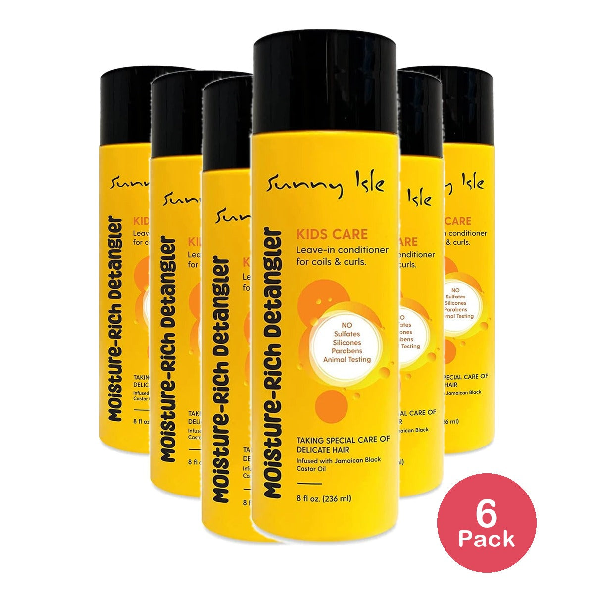 Sunny Isle Kids Care Moisture-Rich Leave-In Detangler 8 Fl. Oz (Pack of 6)