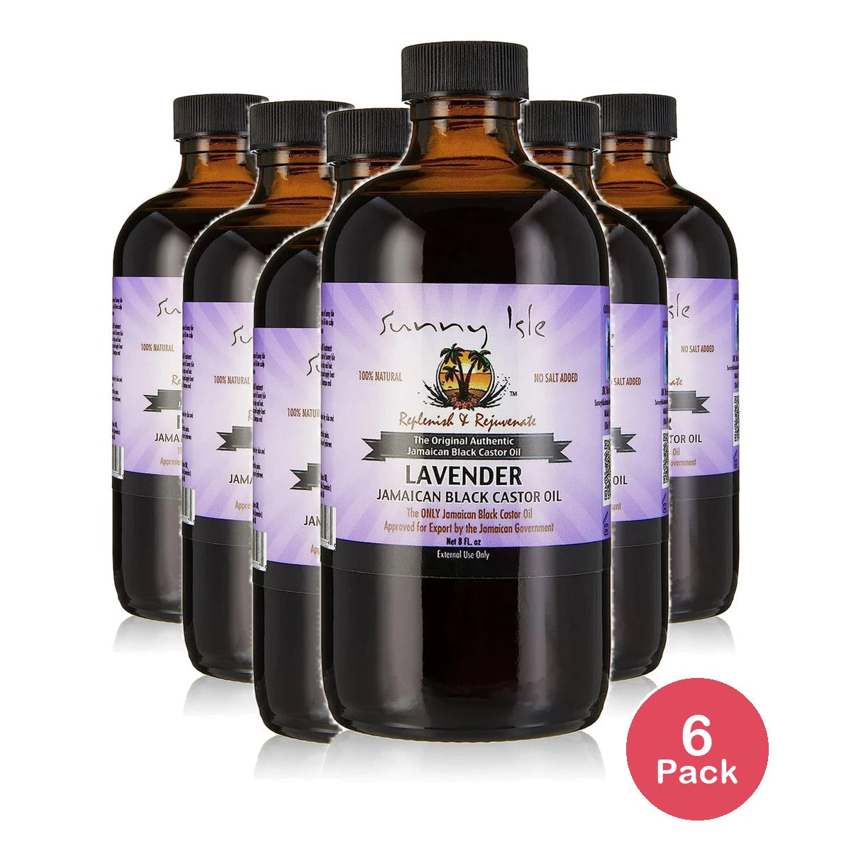Sunny Isle Lavender Jamaican Castor Oil, Black, 8 Fl. Oz(B00VKBVRQE) (Pack of 6)